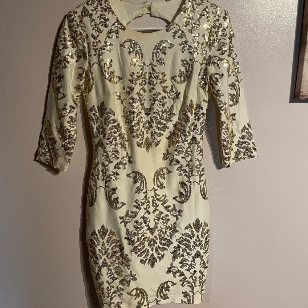 Gold and white dress